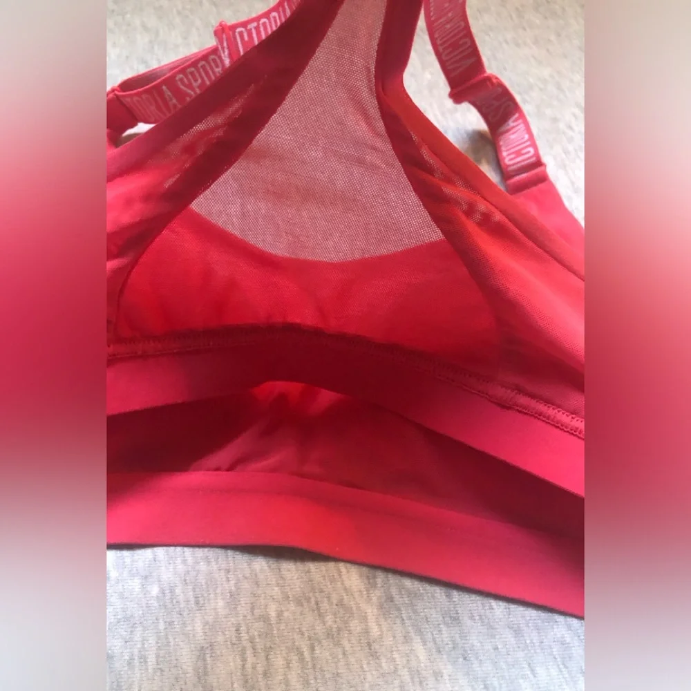Victorias Secret Sports Bra Red Pink Victoria Sport Lightweight Wireless 34C